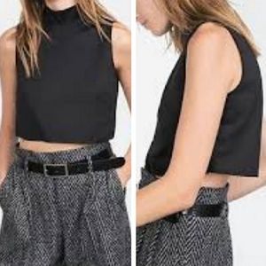 Zara Mock Neck Crop Top
